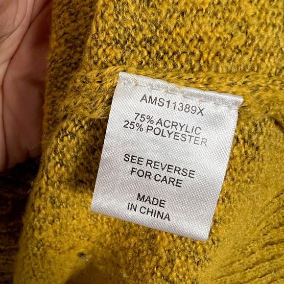 Alison Andrews Plus Womens 2X Mustard Yellow Turtleneck Asymmetrical Hem Sweater - Picture 7 of 7